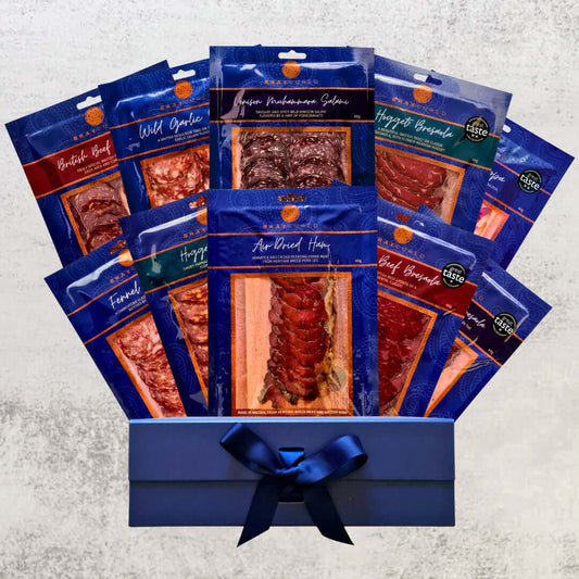 Assorted Bray Cured charcuterie selection with 10 packs, featuring high-quality cured meats and savory deli meats.