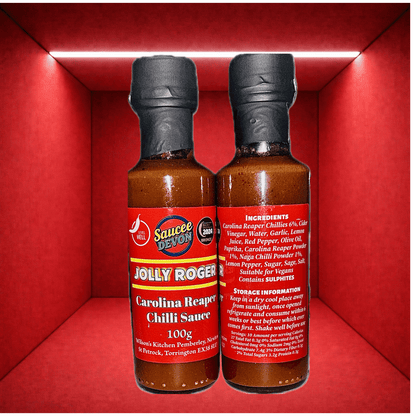 Wilson’s Kitchen Carolina Reaper hot sauce bottle with vibrant label, showcasing artisan chili sauce with fiery Reaper peppers.