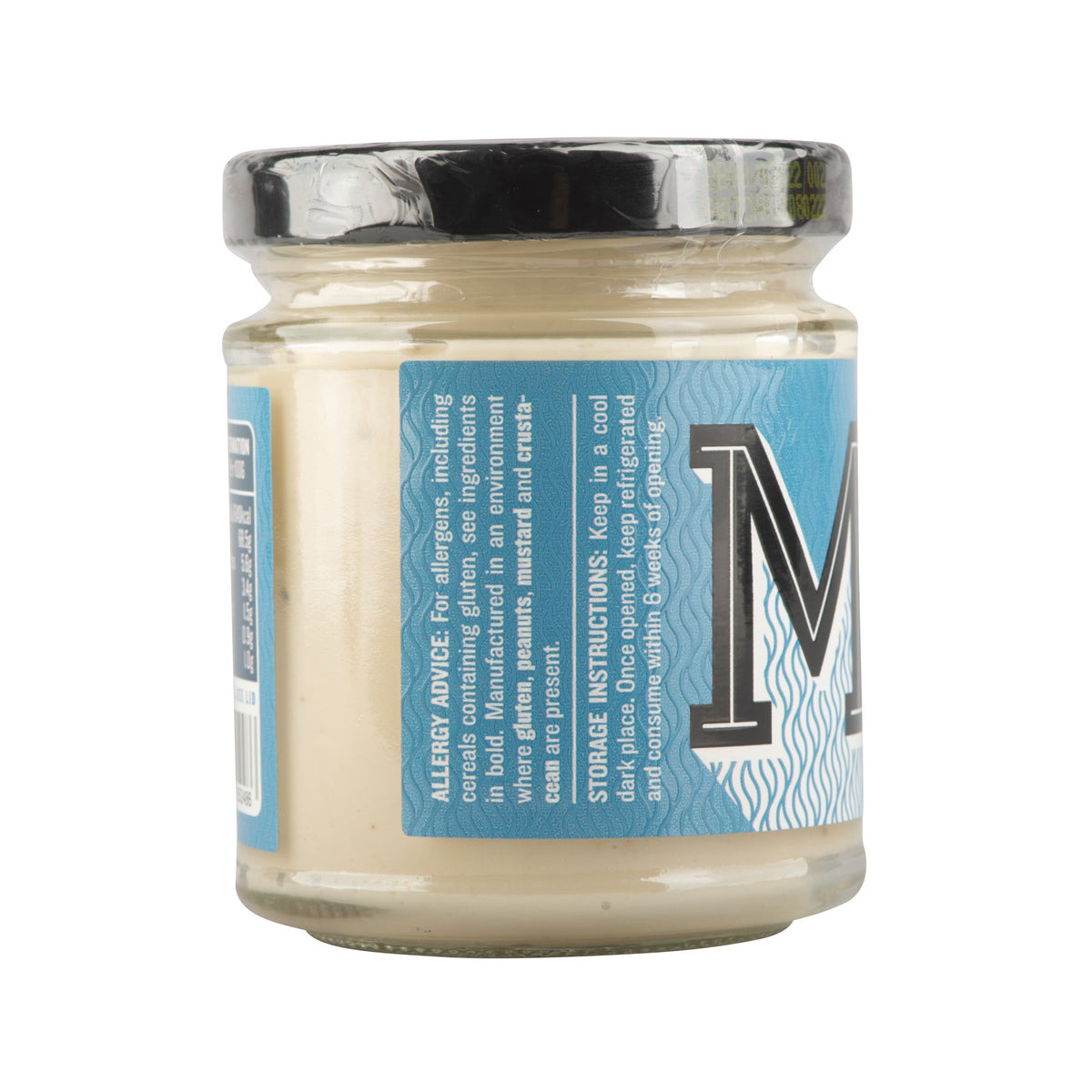 Vegan smoky garlic mayonnaise in a jar, creamy texture with smoky and garlic flavor, produced by Manfood.