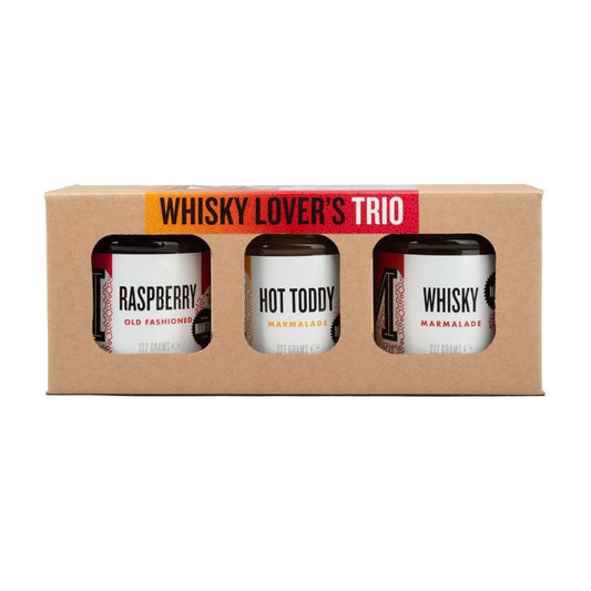Manfood Whisky Lover's Trio gift box with three bottles of fine whisky, perfect for enthusiasts and collectors.