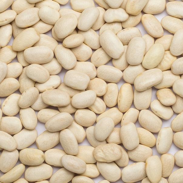 Raw organic haricot beans from Whole Food Earth, dried, GMO-free, ideal for vegan dishes and healthy cooking.