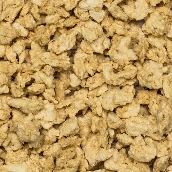 Organic Soya Chunks from Whole Food Earth, GMO-free rice and couscous product, shown in a natural food packaging image.