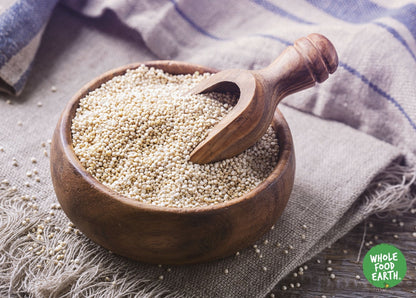 Whole Food Earth organic quinoa grain, GMO-free, natural vegan-friendly whole grain for healthy cooking and gluten-free meals.