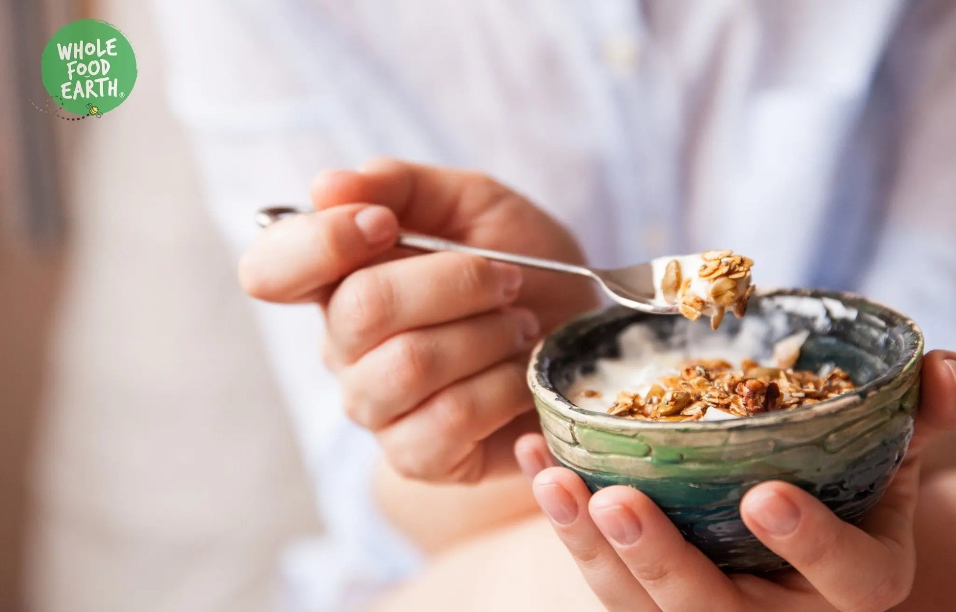 Whole Food Earth Standard Muesli Base cereal with mixed flakes, GMO-free, vegan, dairy-free, and no added sugar.