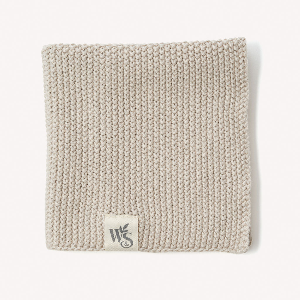Organic cotton dishcloth from Wild And Stone, showing a soft, eco-friendly reusable dish cloth with a textured surface for cleaning.
